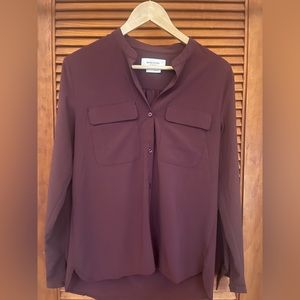 Ministry of Supply Juno Patch Pocket Blouse - Burgandy